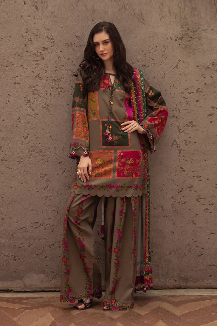 CHARIZMA UNSTITCHED SILK 3PC WITH PRINTED DUPATTA