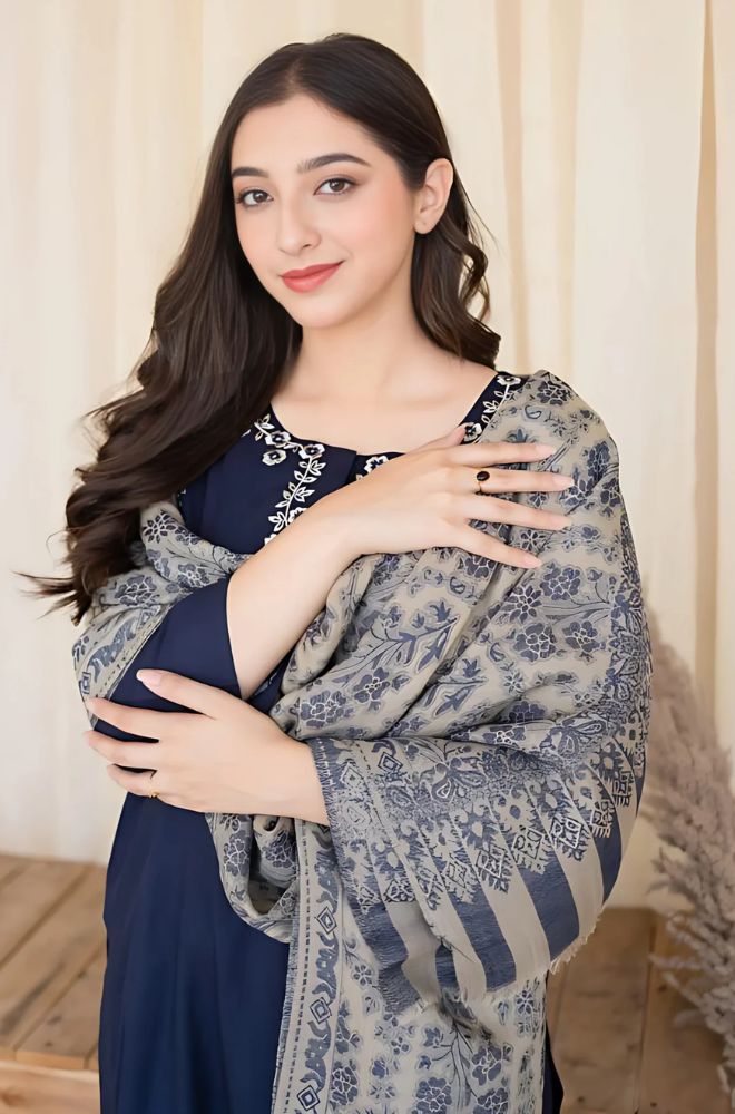 Aisling - 3PC Unstitched Dhanak Embroidered Shirt with Embroidered Dupatta and Trouser