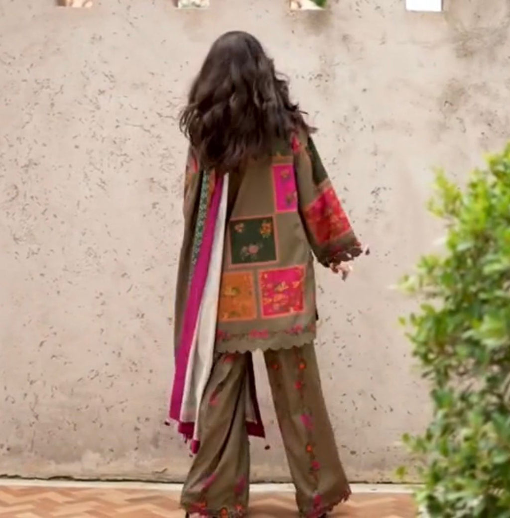 CHARIZMA UNSTITCHED SILK 3PC WITH PRINTED DUPATTA