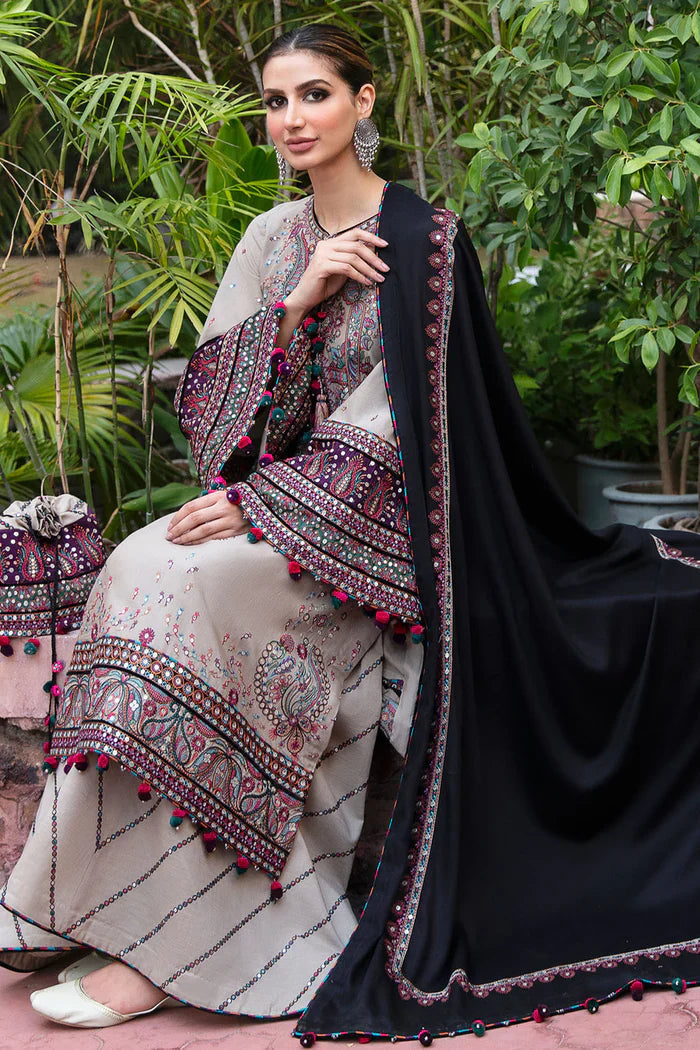 JAZMIN UNSTITCHED WINTER DHANAK 3PC WITH READY TO WEAR DHANAK SHAWL