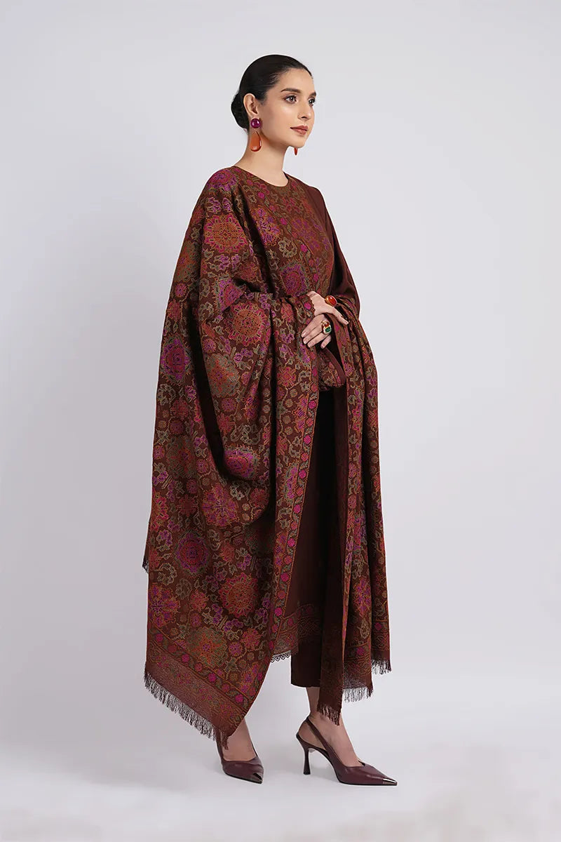 BAREEZE - UNSTITCHED 3PC DHANAK EMBROIDERED WITH DHANAK EMBROIDERED SHAWL (WM-093)