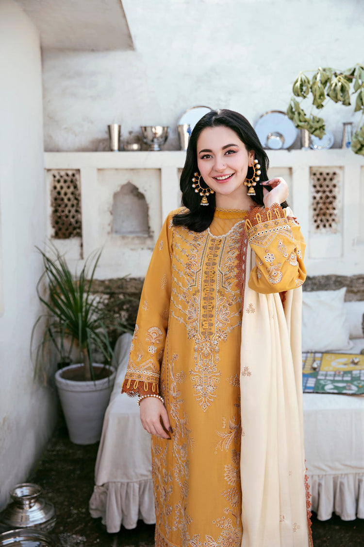 FLORENT-3PC DHANAK EMBROIDERED SHIRT WITH DHANAK EMBROIDERED SHAWL AND TROUSER WM-4150