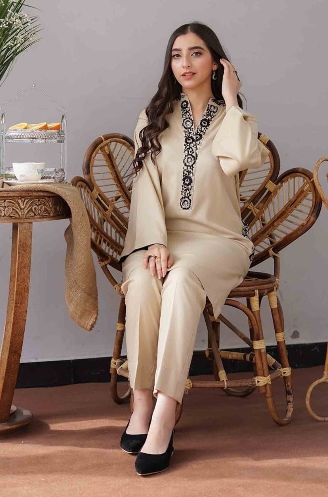 Aisling - 3PC Unstitched Dhanak Embroidered Shirt with Embroidered Dupatta and Trouser