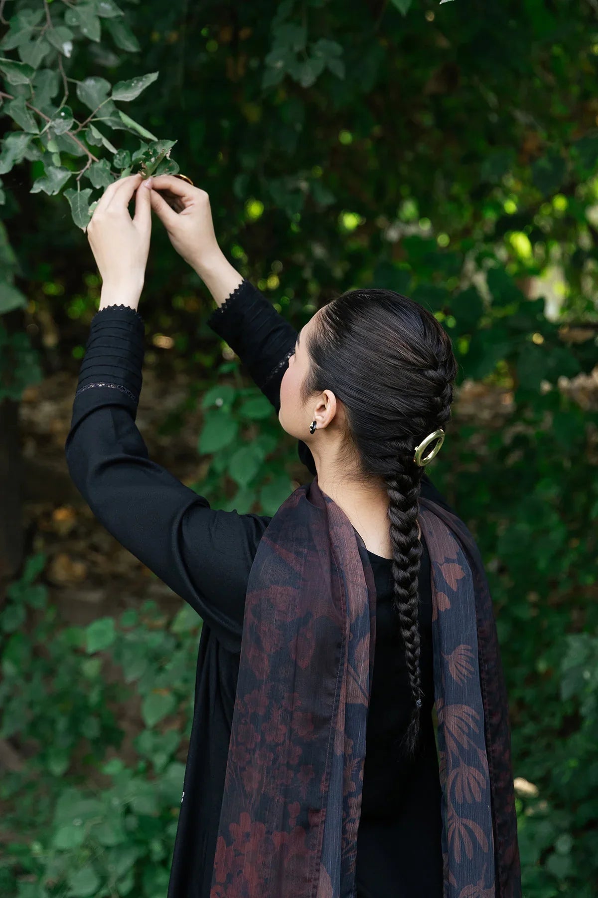 ZIVA - 3PC DHANAK EMBROIDERED SHIRT WITH TWILL PRINTED SHAWL & TROUSER-WM-3399