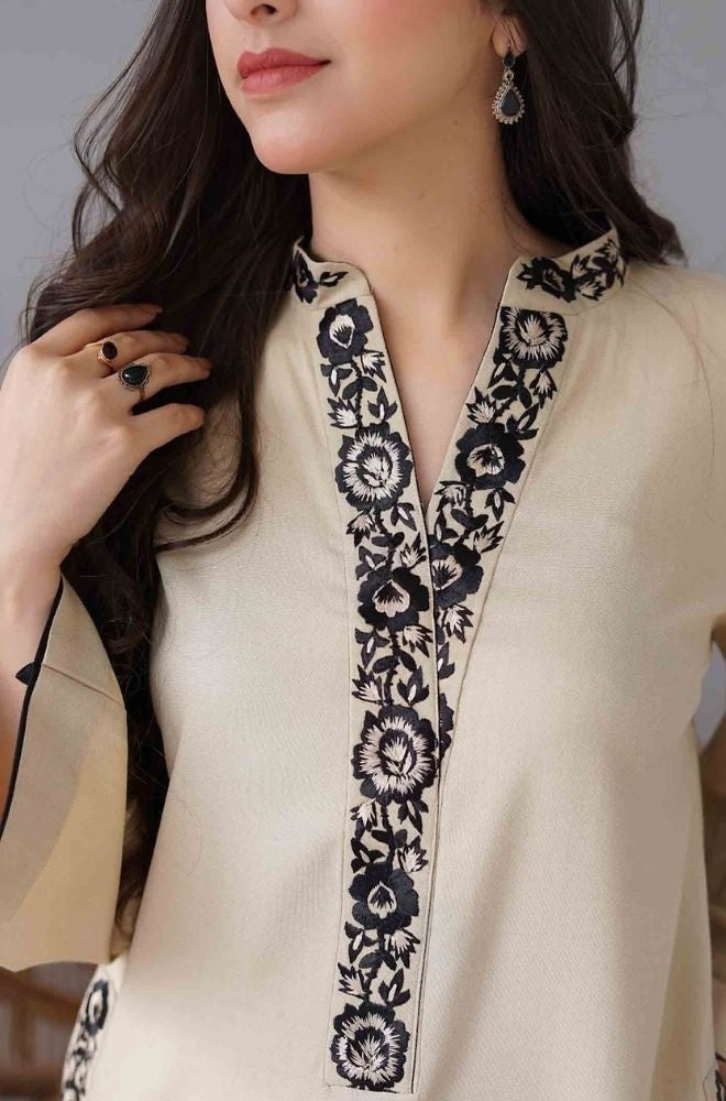 Aisling - 3PC Unstitched Dhanak Embroidered Shirt with Embroidered Dupatta and Trouser