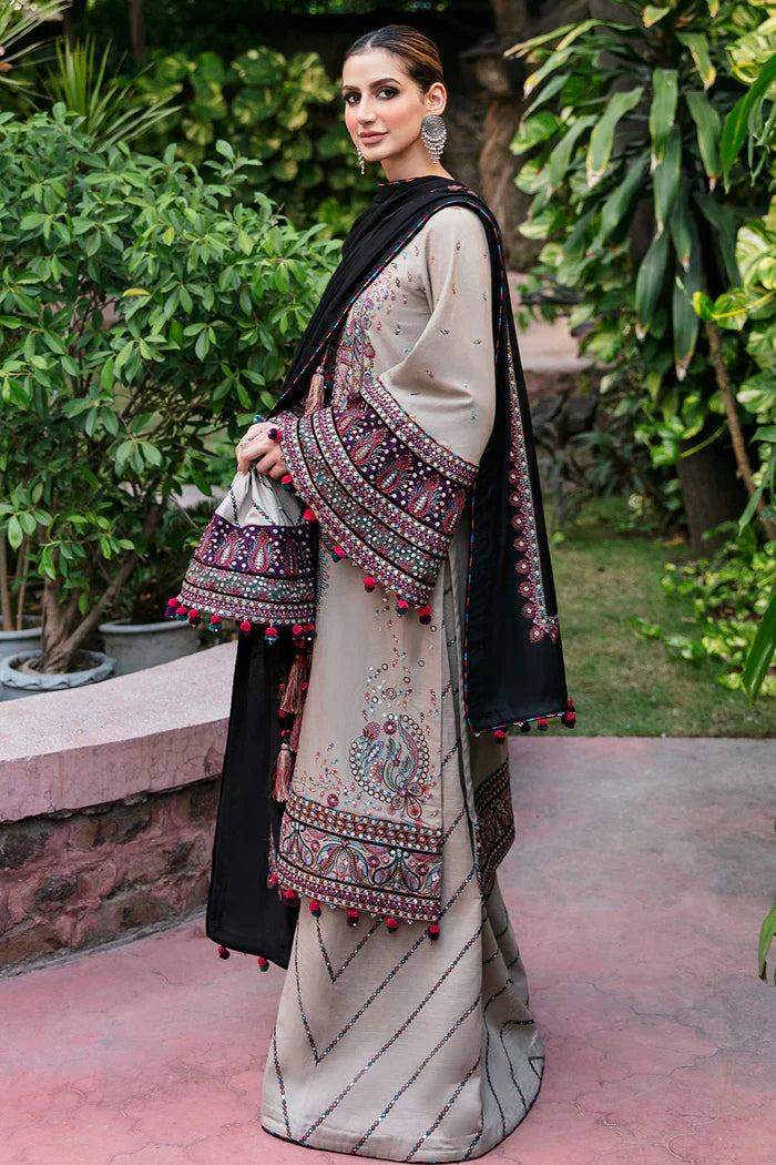 JAZMIN UNSTITCHED WINTER DHANAK 3PC WITH READY TO WEAR DHANAK SHAWL