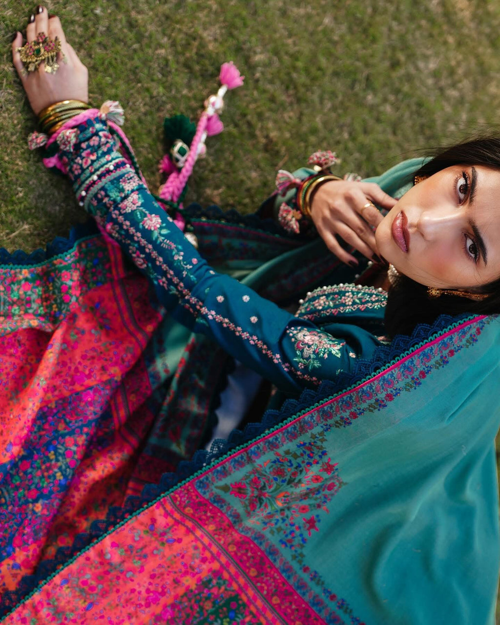 Hussain Rehar Unstitched Dhanak 3PC With Printed Shawl GR