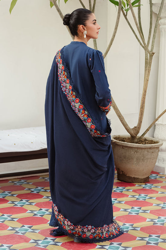 CROSS STITCH-3PC DHANAK EMBROIDERED SHIRT WITH DHANAK EMBROIDERED SHAWL AND TROUSER-WM-4275