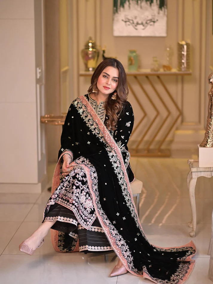ANEELA’S UNSTITCHED LUXURY VELVET 3PC COLLECTION