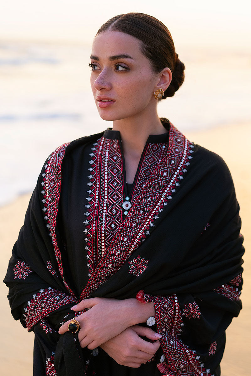 CROSS STITCH UNSTITCHED WINTER 3PC WITH DHANAK EMBROIDERED SHAWL