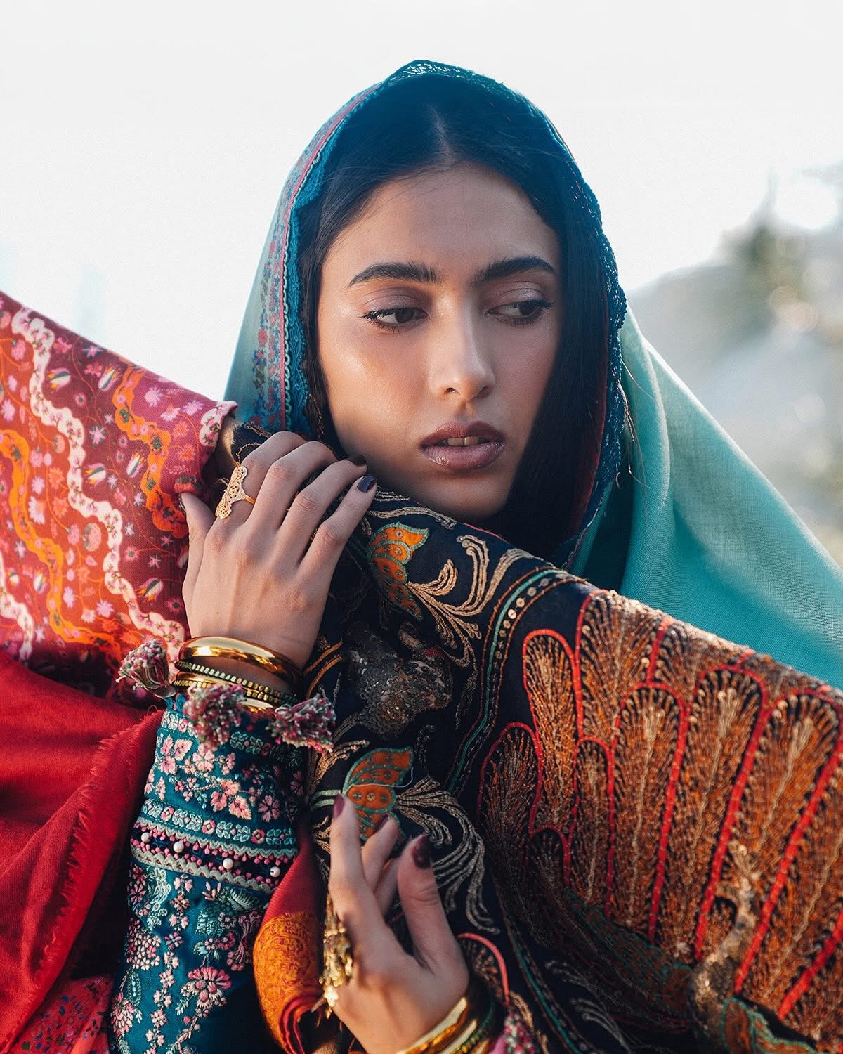 Hussain Rehar Unstitched Dhanak 3PC With Printed Shawl GR