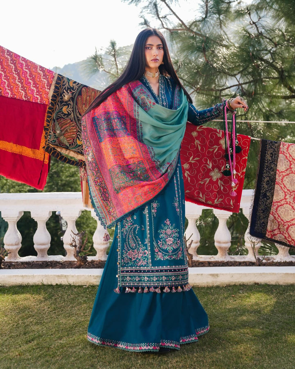 Hussain Rehar Unstitched Dhanak 3PC With Printed Shawl GR