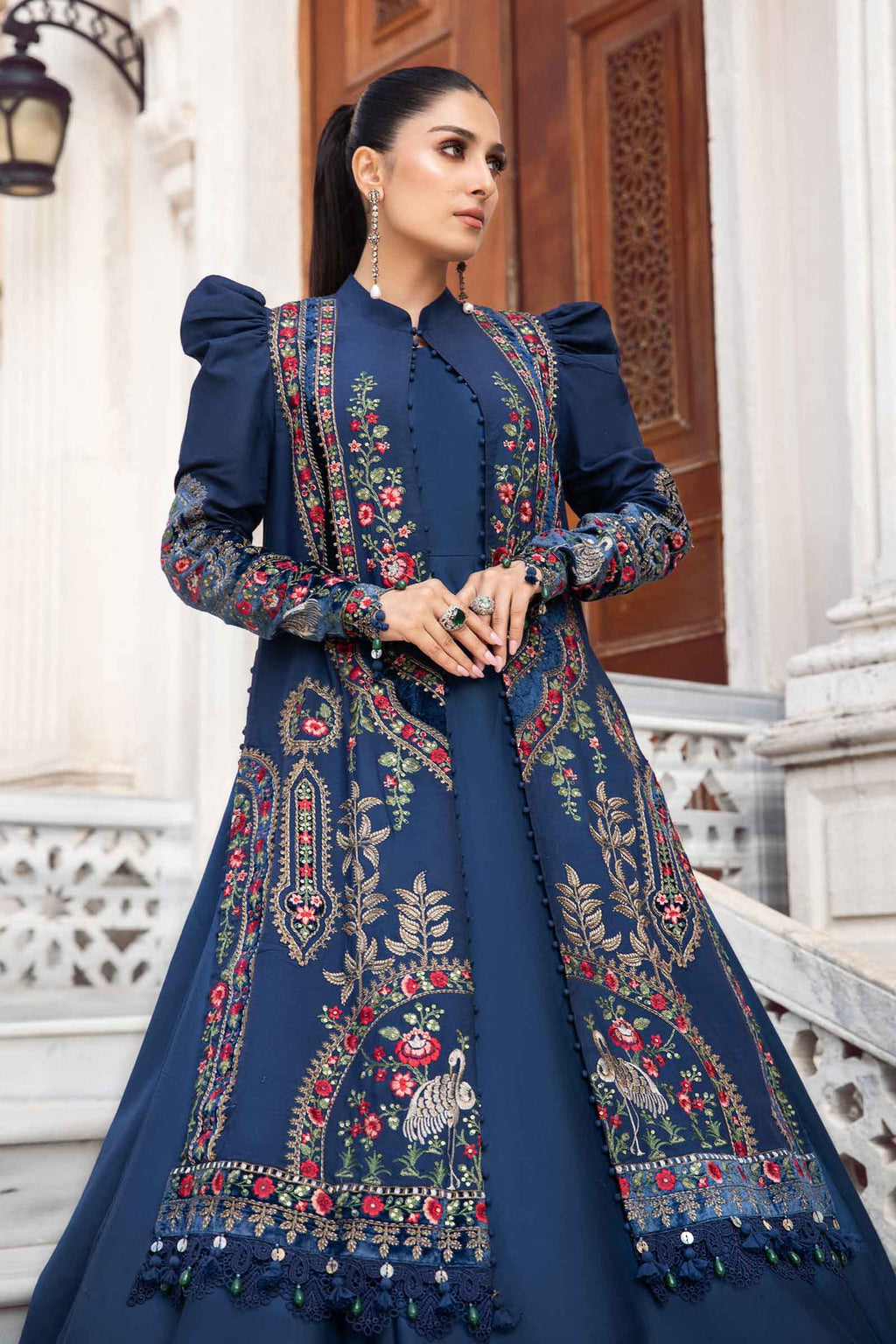 Dhanak 3PC Embroidered Shirt with Dhanak + Velvet Embroidered SHAWL