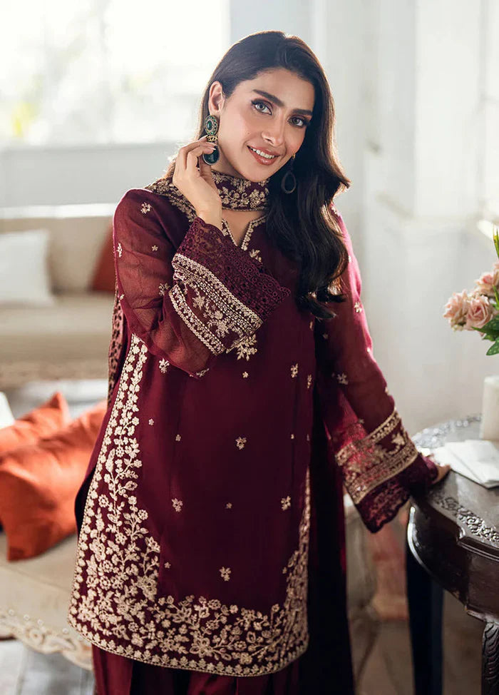 Azure Unstitched Dhanak Embroidered 3pc with Dhanak Embroidered Cut-work Ready To Wear Shawl