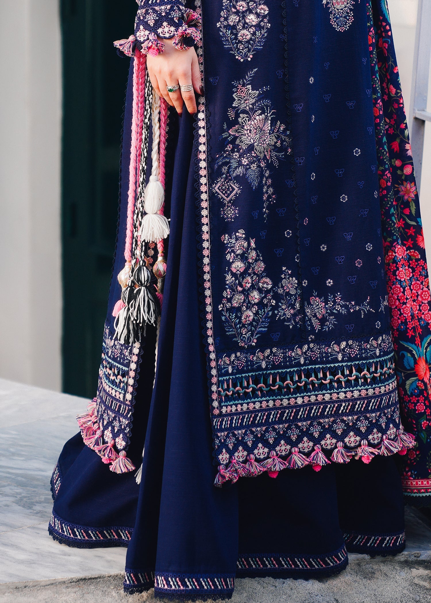 Hussain Rehar Unstitched Dhanak 3PC With Printed Shawl