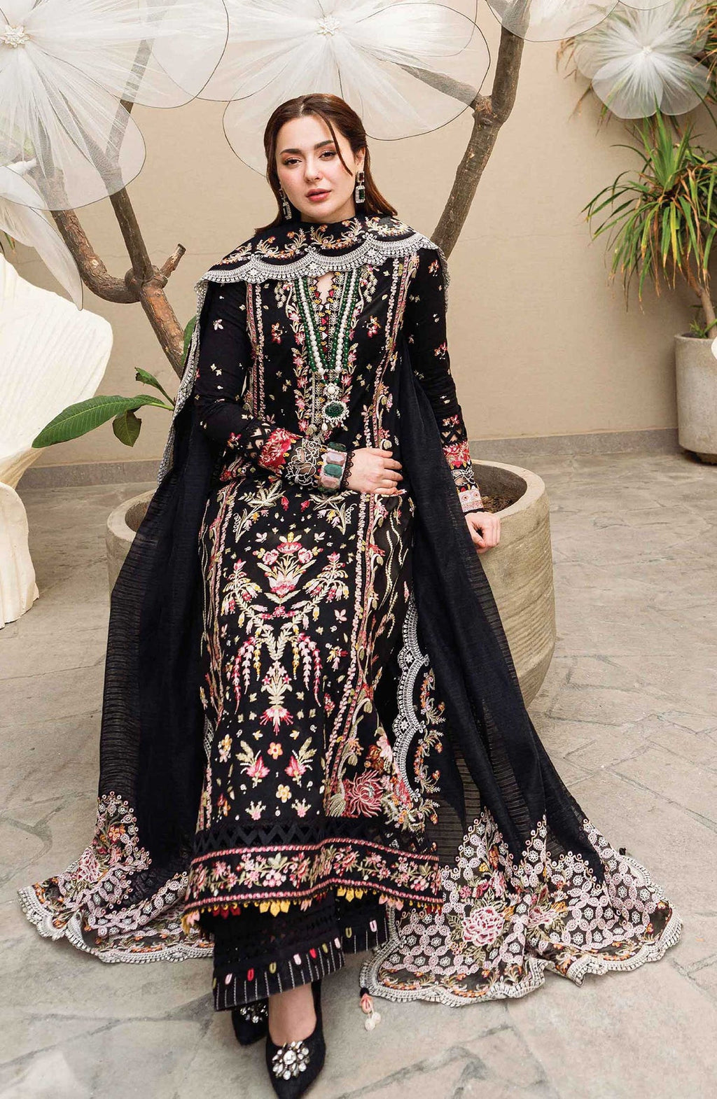 QALAMKAR WINTER UNSTITCHED DHANAK EMBROIDERED 3PC WITH EMBROIDERED SHAWL