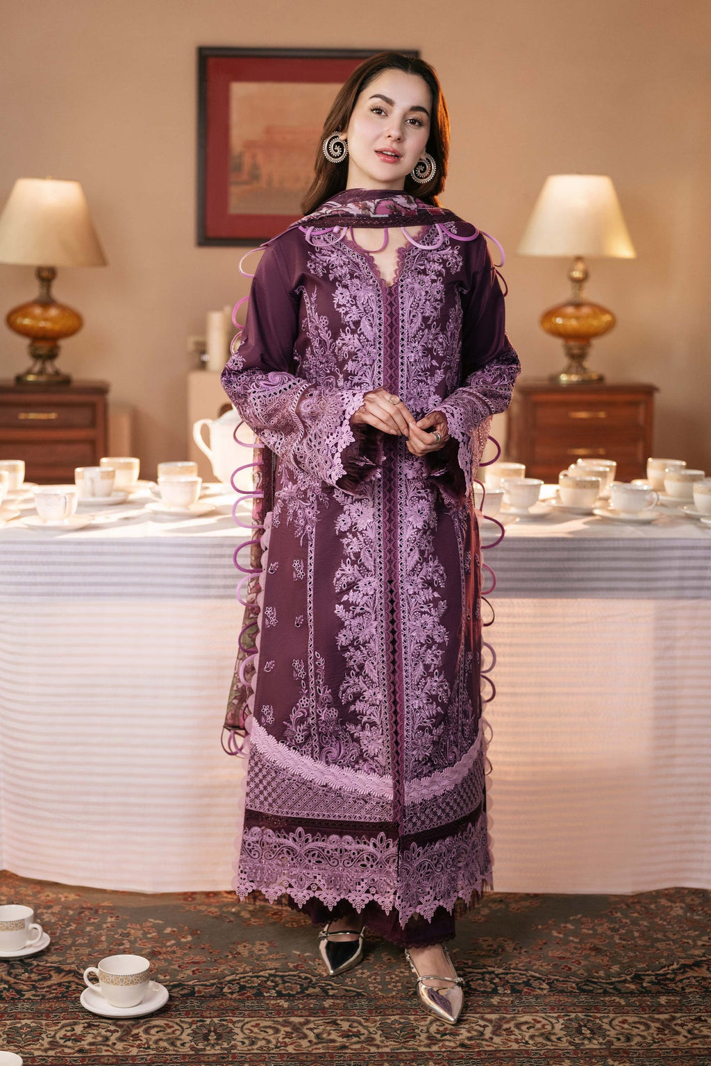 JADE-3PC DHANAK SEQUENCE EMBROIDERED SHIRT WITH COUTRAI PRINTED SHAWL & DHANAK TOUSER-BIC-4152 PP