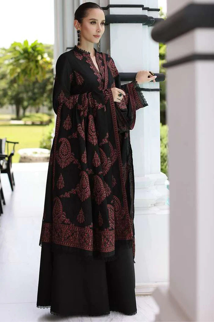 BAREEZE WINTER DHANAK UNSTITCHED 3PC WITH HEAVY EMBROIDERED SHAWL BL1