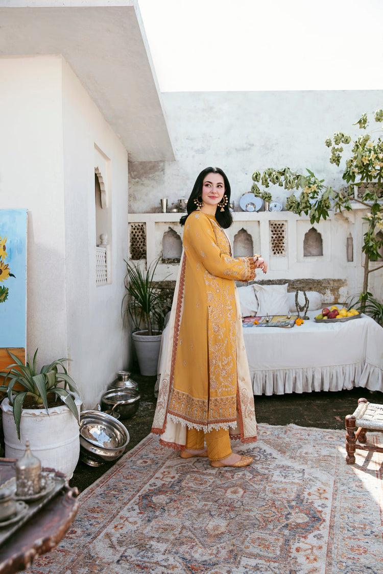 FLORENT-3PC DHANAK EMBROIDERED SHIRT WITH DHANAK EMBROIDERED SHAWL AND TROUSER WM-4150