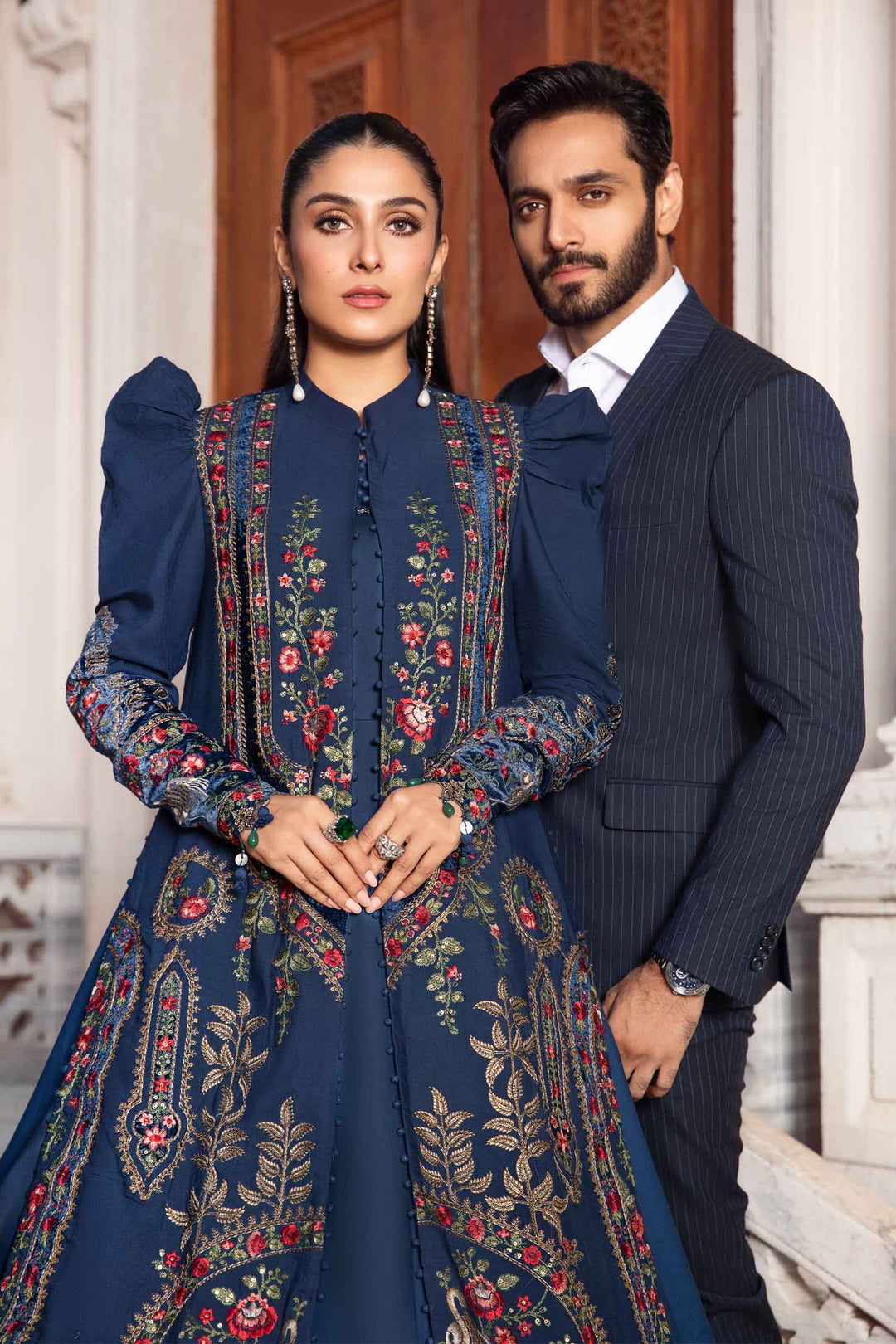 Dhanak 3PC Embroidered Shirt with Dhanak + Velvet Embroidered SHAWL