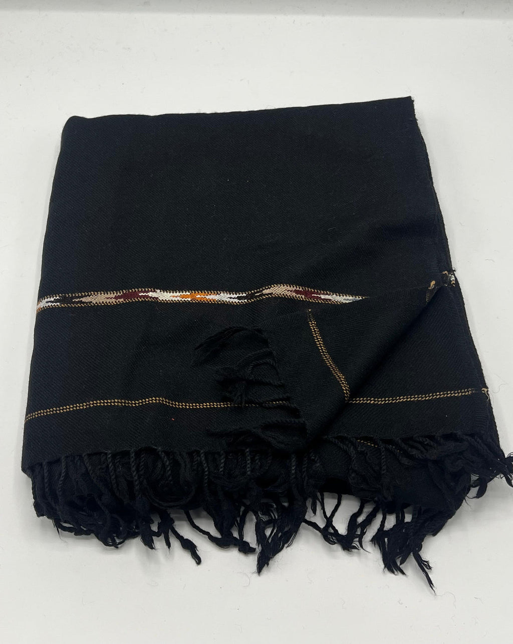 BLACK PASHMINA WOOLEN SHAWL FOR MEN LIGHT-WEIGHT