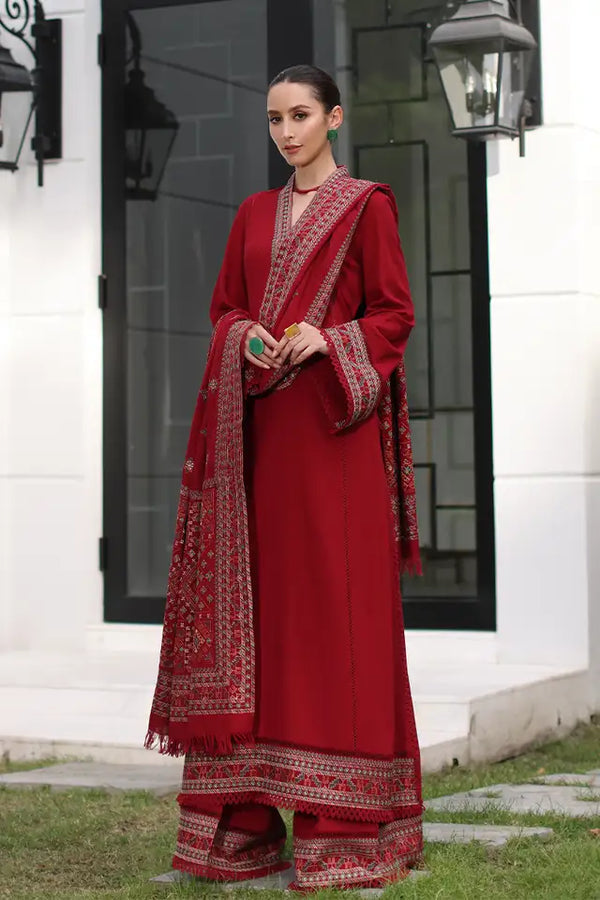 BAREEZE - UNSTITCHED 3PC EMBROIDERED DHANAK WITH EMBROIDERED SHAWL (WM-194)