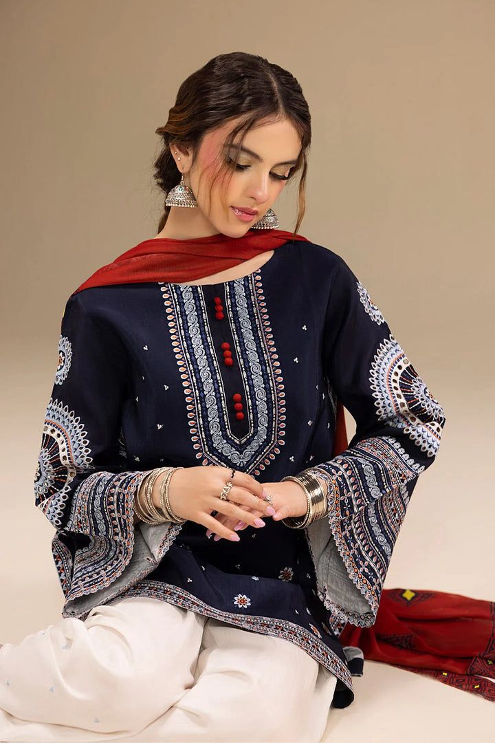 BAROQUE UNSTITCHED 3PC DHANAK EMBROIDERED WITH DIGITAL PRINT SHAWL